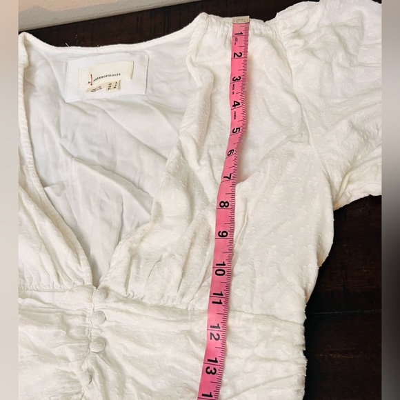 Anthropologie White Midi Dress with Puff Sleeves - Picture 6 of 10